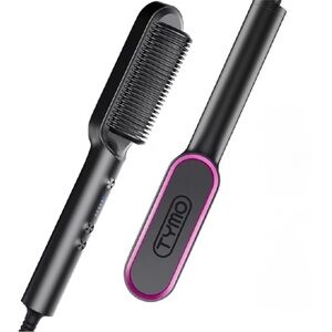 Tymo Pink-Trim Hot Brush Straightener - Women Hair Tool